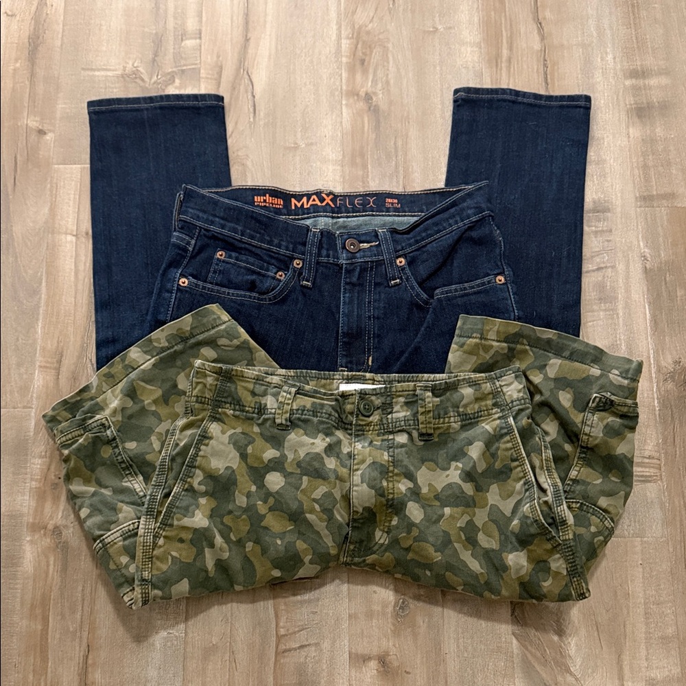 Men’s Jeans & Cargo Shorts Bundle, Sz 28